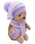 Плюшена играчка Orange Toys Life - Пухкавият таралеж, с раирана лилава барета, 15 cm