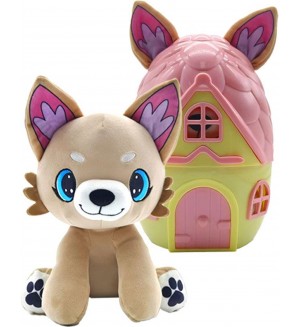 Плюшена играчка Pup a Dorables - Кученце в къщичка, светлокафяво