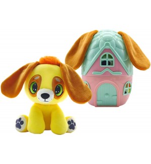 Плюшена играчка Pup a Dorables - Кученце в къщичка, жълто 