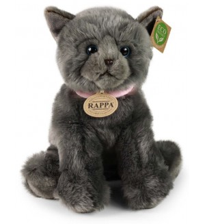 Плюшена играчка Rappa Еко приятели - Британска сива котка, 25 cm