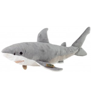 Плюшена играчка Rappa Еко приятели - Бяла акула, 51 cm