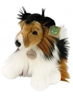 Плюшена играчка Rappa Еко приятели - Куче Коли, седящо, 28 cm