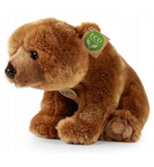 Плюшена играчка Rappa Еко приятели - Мечка Гризли, седяща, 30 cm