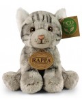 Плюшена играчка Rappa Еко приятели - Седящо сиво коте, 14 cm