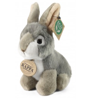 Плюшена играчка Rappa Еко приятели - Зайче, 16 cm, бяло и сиво