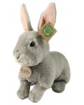Плюшена играчка Rappa Soft Collection - Сиво зайче, седяща, 23 cm