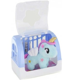 Плюшена играчка Robetoy - Еднорог с крила в куфарче, асортимент