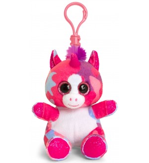 Плюшена играчка с клипс за раница Keel toys - Еднорог, розов, 12 cm