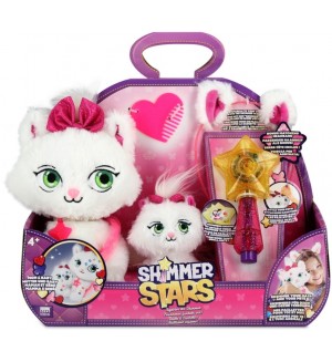  Плюшена играчка Shimmer Stars - Мама и бебе коте, с аксесоари