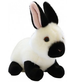Плюшена играчка Silky - Зайче, 18 cm, черно/бяло, асортимент