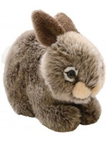 Плюшена играчка Silky - Зайче, кафяво, легнало, 18 cm