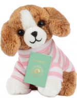 Плюшена играчка Studio Pets - Бигъл Били с куфарче, паспорт и стикери, 8 cm  