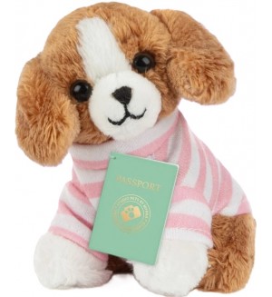 Плюшена играчка Studio Pets - Бигъл Били с куфарче, паспорт и стикери, 8 cm  