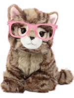 Плюшена играчка Studio Pets - Британско коте с очила, Пейдж, 23 cm