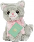 Плюшена играчка Studio Pets - Коте Бела с куфарче, паспорт и стикери, 8 cm 