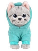 Плюшена играчка Studio Pets - Коте с дрешка с качулка, Таби