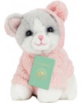 Плюшена играчка Studio Pets - Коте с куфарче, паспорт и стикери, 8 cm