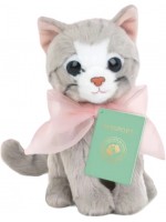 Плюшена играчка Studio Pets - Коте с панделка Бела, 16 cm