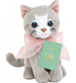 Плюшена играчка Studio Pets - Коте с панделка Бела, 16 cm