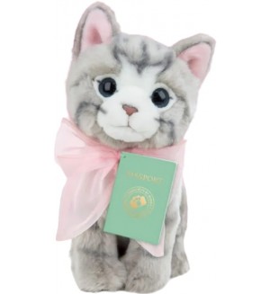 Плюшена играчка Studio Pets - Коте с панделка Бела, 23 cm