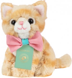 Плюшена играчка Studio Pets - Коте Томи с куфарче, паспорт и стикери, 8 cm  