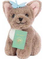 Плюшена играчка Studio Pets - Куче Биби с куфарче, паспорт и стикери, 8 cm