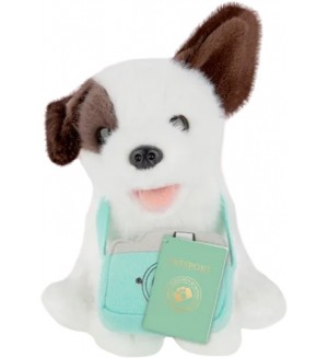 Плюшена играчка Studio Pets - Куче Муци с фотоапарат, 16 cm