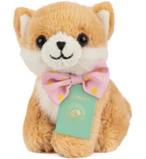 Плюшена играчка Studio Pets - Куче Помпон с куфарче, паспорт и стикери, 8 cm 