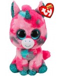 Плюшена играчка TY Toys Beanie Boos - Еднорог Gumball, Розово и сиво,  15 cm