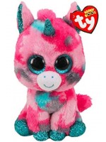 Плюшена играчка TY Toys Beanie Boos - Еднорог Gumball, Розово и сиво,  15 cm