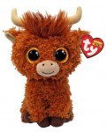Плюшена играчка TY Toys Beanie Boos - Крава Alfie, кафява, 15 cm
