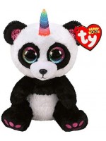 Плюшена играчка TY Toys Beanie Boos - Шарена панда с рог Paris, 15 cm