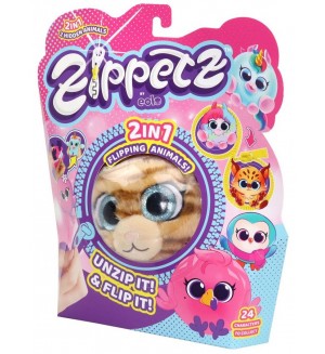 Плюшена играчка Zippetz - Животно изненада 2 в 1, асортимент