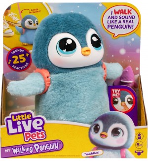 Плюшена интерактивна играчка Moose Little Live Pets - Пингвинче