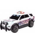 Полицейска кола Dickie Toys - Ford Interceptor, със звук и светлина, бял, 1:18