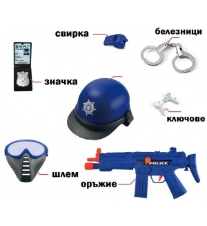 Полицейски комплект Raya Toys - 7 части