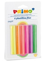 Комплект пластилин Primo Fluo - 6 цвята, 100 g