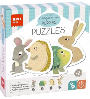 Прогресивни пъзели 4 в 1 Apli Kids - Горски животни