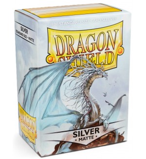 Протектори за карти Dragon Shield Sleeves - Matte Silver (100 бр.)