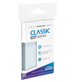 Протектори за карти Ultimate Guard Classic Soft Sleeves - Japanese Size, Прозрачни (100 бр.)