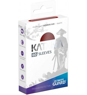 Протектори за карти Ultimate Guard Katana Sleeves Japanese Size - Red (60 бр.)