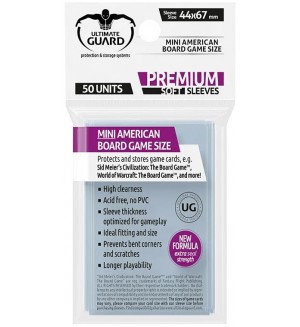 Протектори за карти Ultimate Guard Premium Sleeves Mini American (50 бр.)