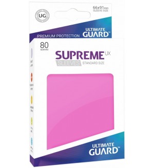 Протектори за карти Ultimate Guard Supreme UX Sleeves - Standard Size, Pink (80 бр.)