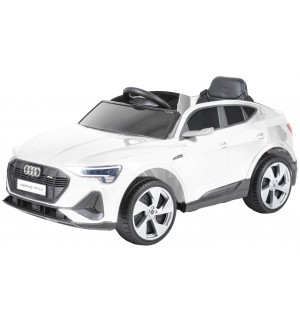 Радиоуправляем акумулаторен джип Audi - E-Tron Sportback 2025, 4x4, 200W, 12V/7AH, 2.4GHz, бял