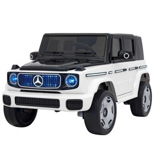 Радиоуправляем акумулаторен джип Mercedes - EQG 2025, 4x4, 140W, 12V/9Ah, 2.4GHz, бял