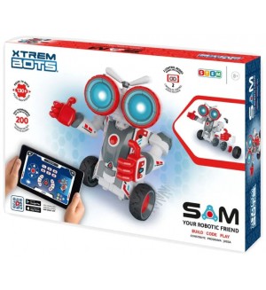 Радиоуправляем робот Xtrem Bots - Sam, за сглобяване, 130 части
