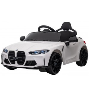 Радиоуправляема акумулаторна кола BMW - M4 2025, 110W, 12V/7Ah, 2.4 GHz, бяла
