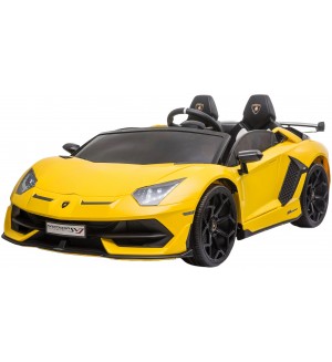 Радиоуправляемa акумулаторна кола Lamborghini - Aventador 2025, 24V/7AH, 600W, 2.4 GHz, жълта