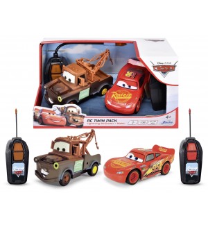 Радиоуправляеми коли Dickie Toys - Disney Pixar Cars, Lightning McQueen и Mater, 1:32, 2 броя