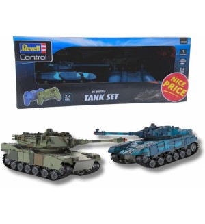 Радиоуправляеми танкове Revell - Battle Set със звук, 1:52, 2 броя